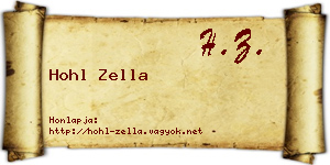 Hohl Zella névjegykártya